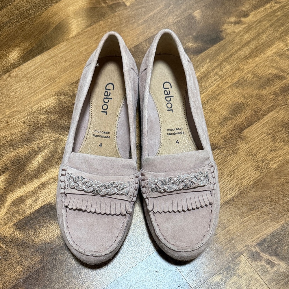 Gabor Women's Moccasins - Light Pink Suede